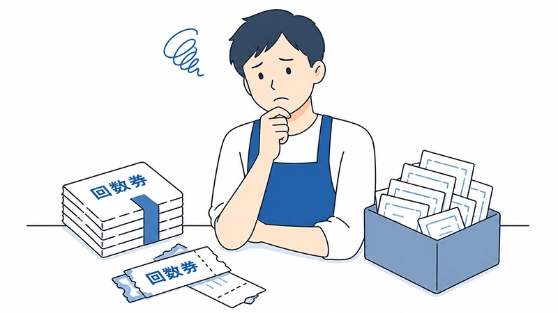 紙の回数券の管理に困っている様子