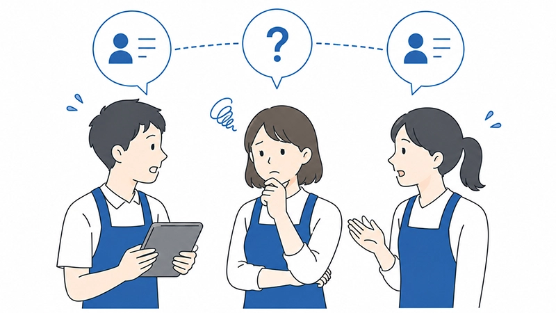 スタッフ間の情報共有に困っている様子